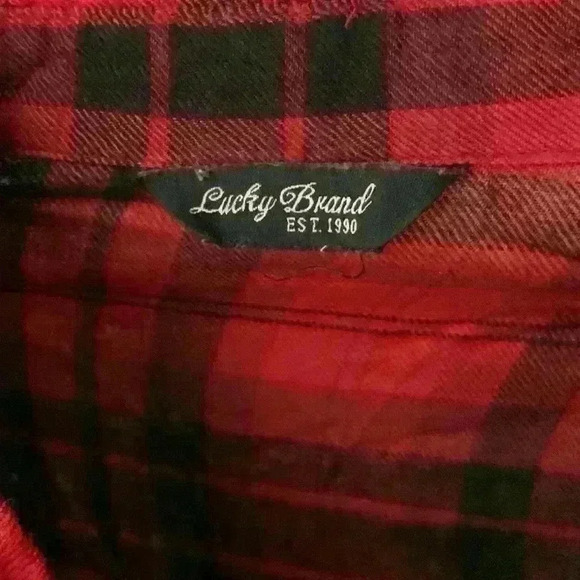 Lycky brand plaid Flannel Shirt Button Front Long Sleeve Womens size s - Picture 3 of 6